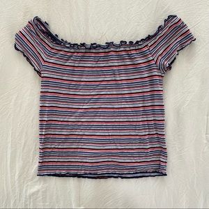 Off the shoulder shirt - Fourth of July colors